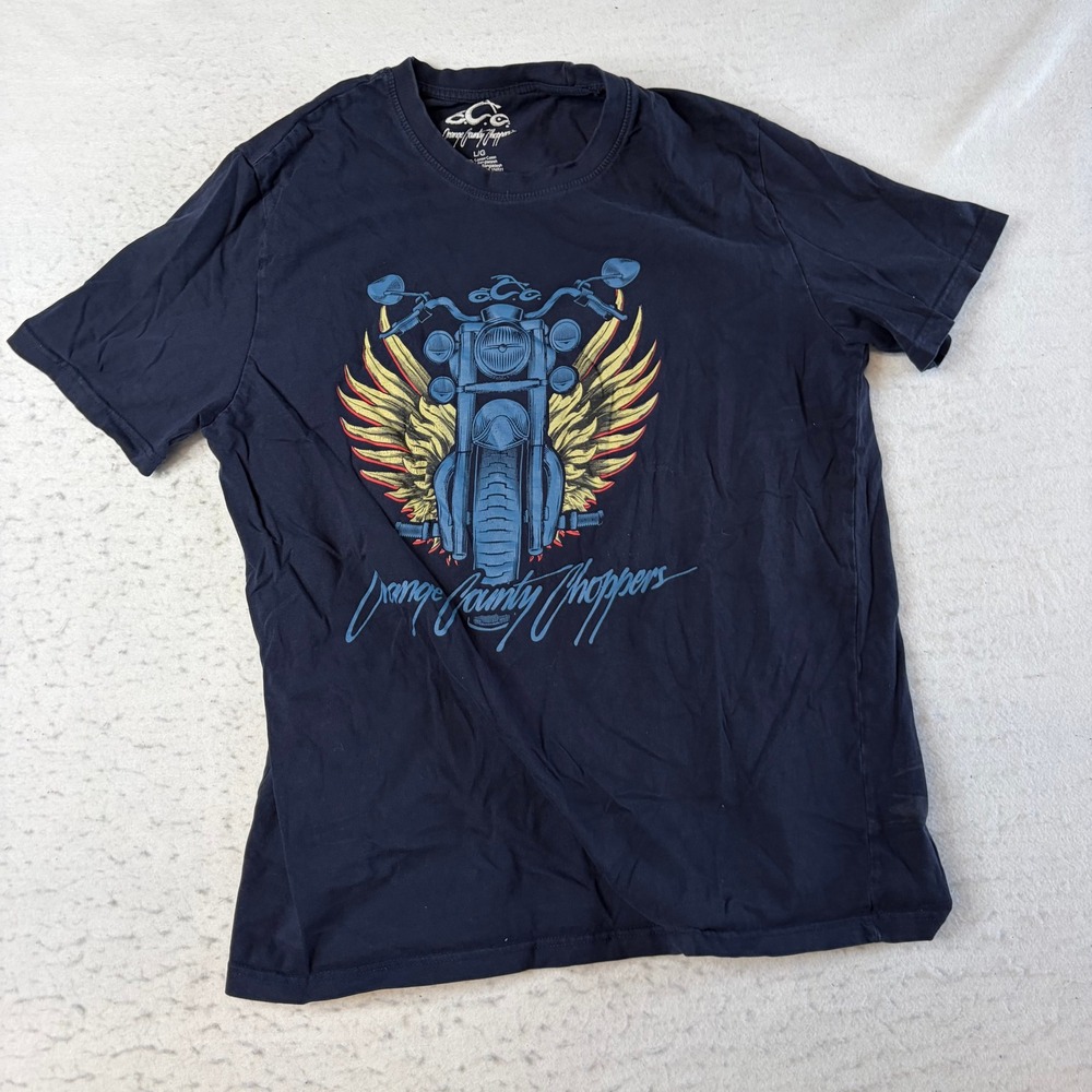Orange County Choppers Graphic T-Shirt Mens Large Black Biker Winged Motorcycle